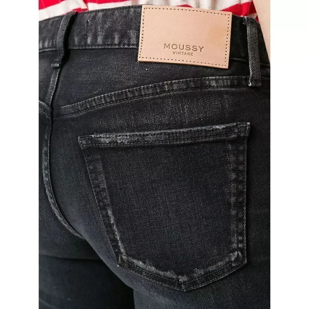 Moussy Vintage Fremont Skinny Black Jeans Size 26